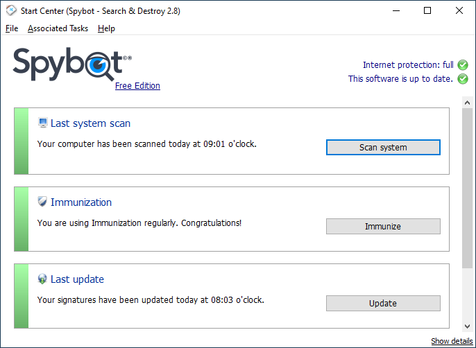 Spybot – Search & Destroy: Advanced Anti-Spyware & System Protection Tool